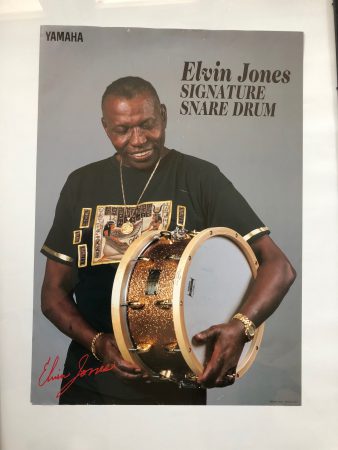 Elvin Jones's Yamaha Two Sided Poster. Maple Custom/ Signature Snare, 28 x  20 $25.00 - Donn Bennett's Drum VaultDonn Bennett's Drum Vault