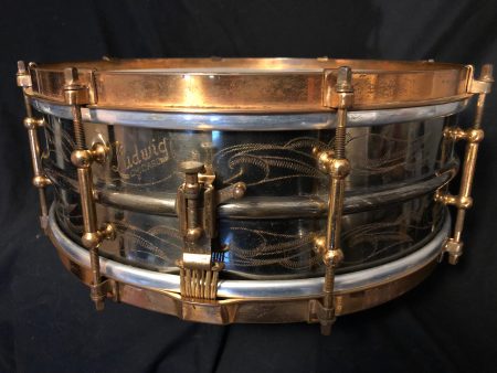 Ludwig 1930s Engraved Black Beauty 5x14