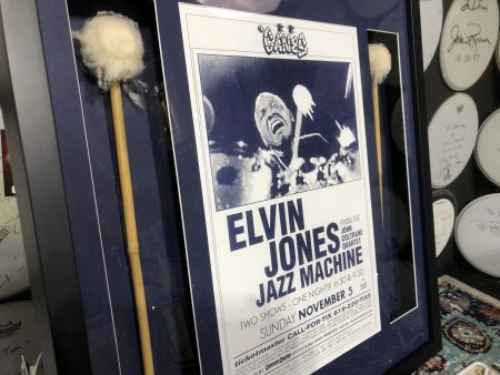 Elvin Jones's Mallets Framed With Concert Poster, $1,395.00