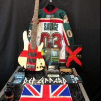 Rick Savage's, Def Leppard Washburn XB925 "St. George's Cross"5-String Bass Guitar