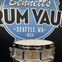 Chad Smith's Pearl 14x5" Custom Red Hot Chili Peppers Logo, 2011 World Tour Snare Drum. Clear Acrylic
