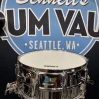 Ludwig - No. 411 Super-Sensitive 6.5x14" 10-Lug Aluminum Snare Drum with Pointed Blue/Olive Badge - Chrome-Plated 1976-1977