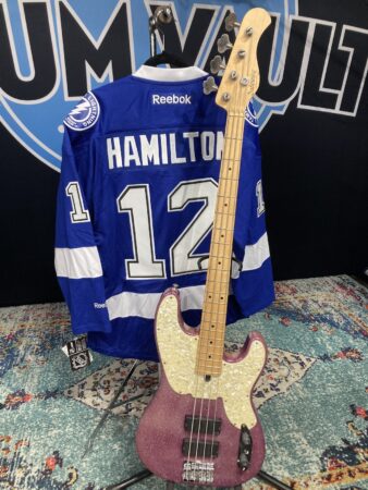 Tom Hamilton's Aerosmith, Sadowsky NYC - Pink Sparkle 4-String Bass (TH2 #11) PLUS Personalized NHL Hockey Jersey. AUTHENTICATED!