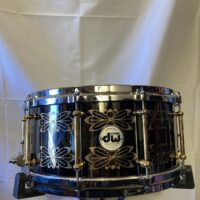 DW - 14x6.5" Memphis Drum Shop 30th Anniversary Limited Edition, Brass Snare Drum, Engraved with Gold Hardware & Tube Lugs 2010's - Black Nickel Over Brass