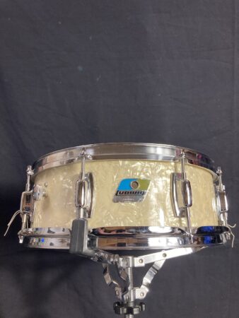 Ludwig - 5x14" 1970s Standard (?) Snare Drum, Blue/Olive, White Marine Pearl