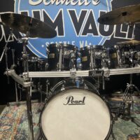 Pearl - Masters Custom, Extra Maple, 7-Piece Set, with Snare, Complete DR-80 Rack System and Hardware 2000s - Black Clear Lacquer