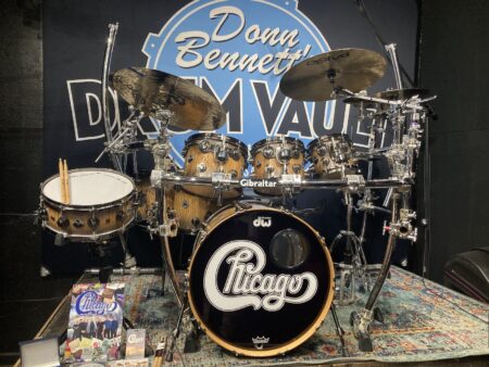 Tris Imboden's, Chicago, DW / Paiste / Gibraltar -Exotic Series – 40th Anniversary Special Edition Complete Drum Set 2012 -Tamo Ash
