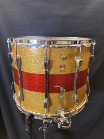 Ludwig - 12x15" Super Sensitive Parade Snare Drum 1964 - Gold/Red Sparkle No. 1272
